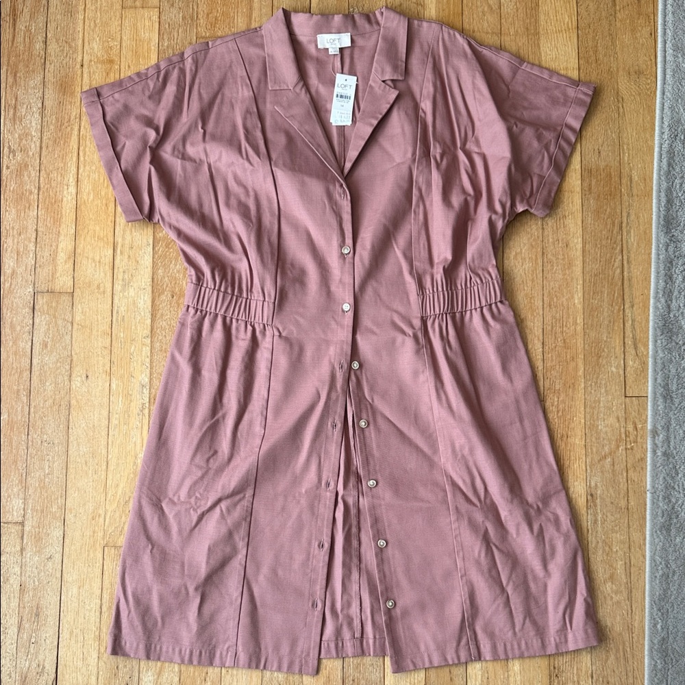 NWT Mauve Button-Down Dress